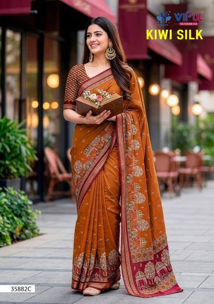 Vipul kiwi silk saree wholesale surat